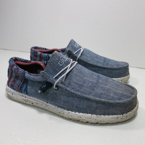 Hey Dude Wally Cloth Casual Comfort Men’s Footwear Oxfords Men's Shoes Size 12 - Picture 2 of 7